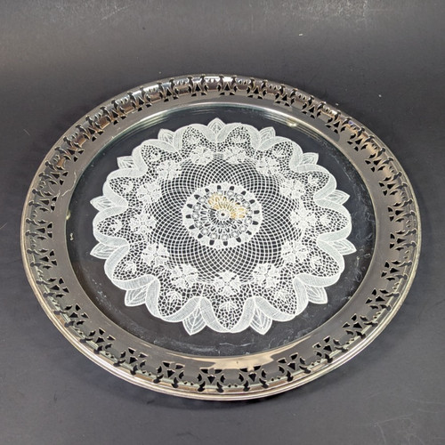 Silver plate cake - silver,