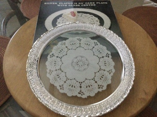 Silver plate vtg - 12, cake